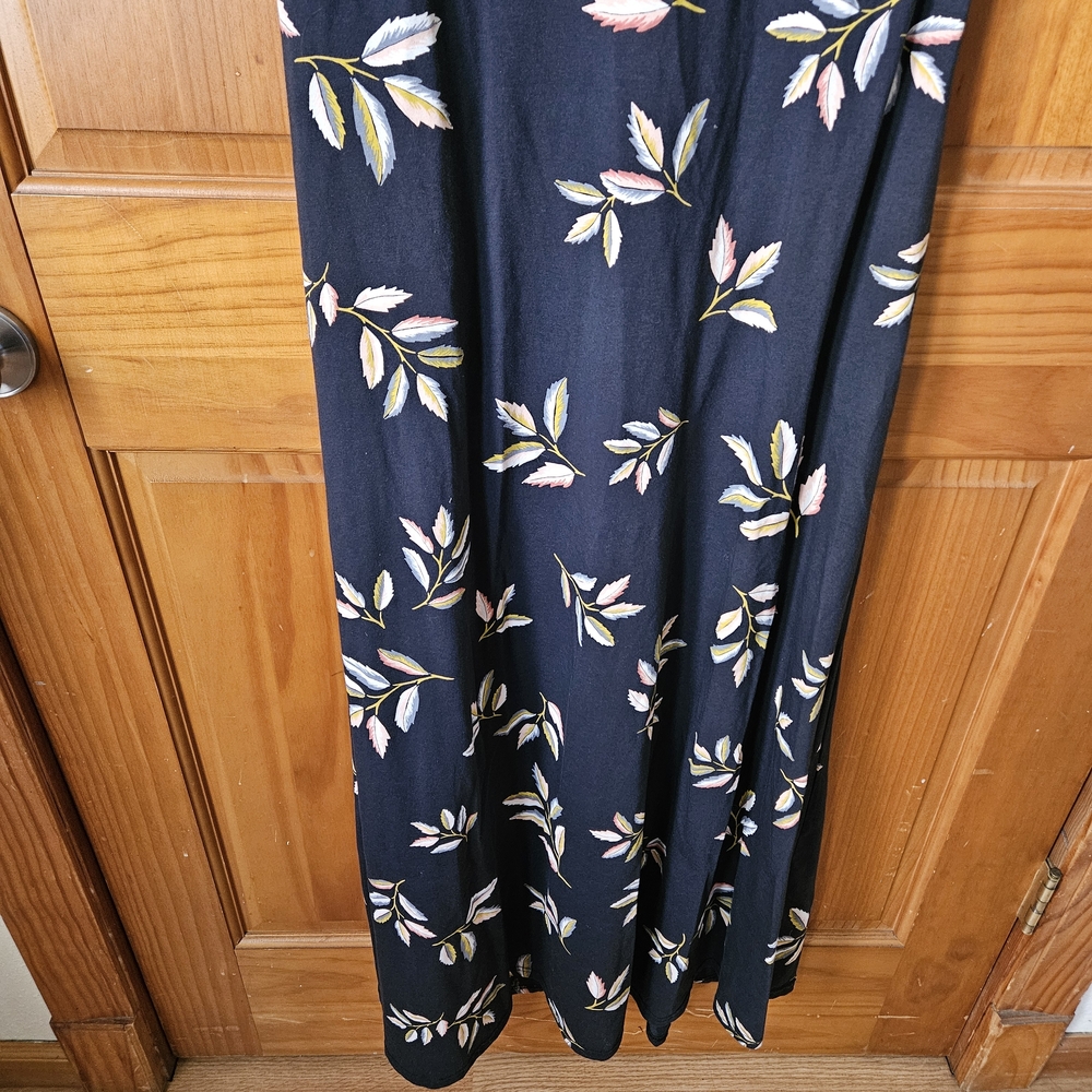 Pact Women's Black Maxi Dress with Leaf Print L - Picture 10 of 16